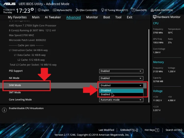 Как включить VT на компьютере или ноутбуке ASUS?