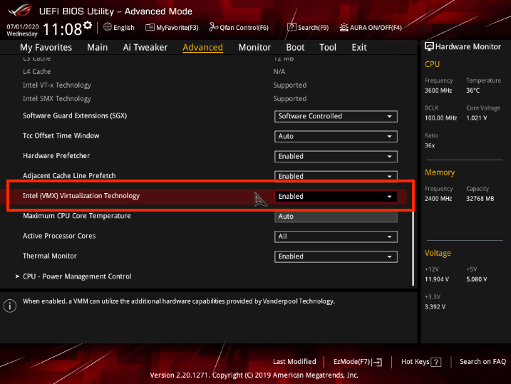 Как включить VT на компьютере или ноутбуке ASUS?